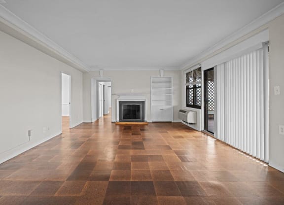 The Broadview Apartments in Baltimore, Maryland Living Room with Fireplace