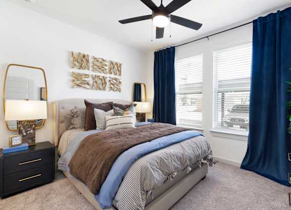 The Depot Apartments in Celina, Texas Bedroom with Carpet