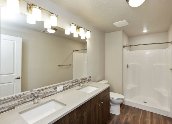 The Lakes at Eagle Model Bathroom with Walk-In Shower