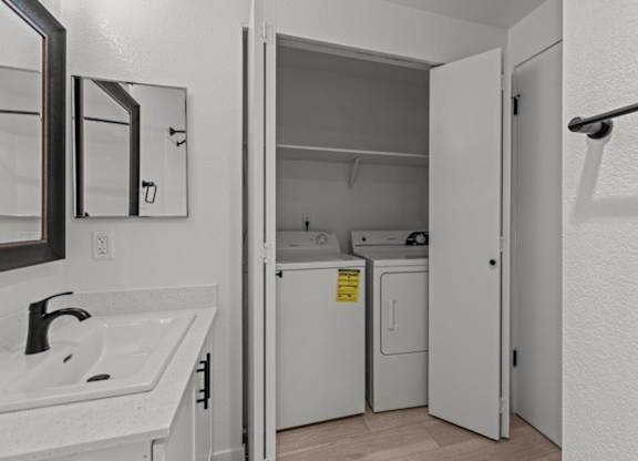 The Marina at Martha Lake Apartments in Bothell, WA Bathroom and Laundry Closet