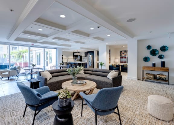 The Mercer Apartments Clubhouse Lounge and Kitchen