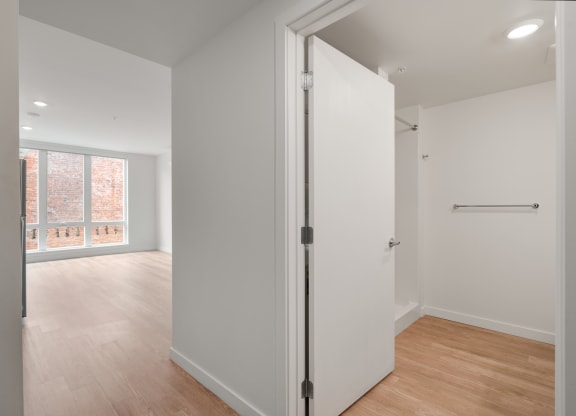 The Warren Apartments hallway and bathroom