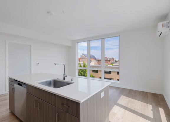 The Warren Apartments Kitchen and Living room