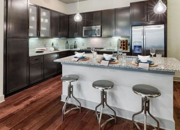 Lyra on McKinney Model Kitchen with Island