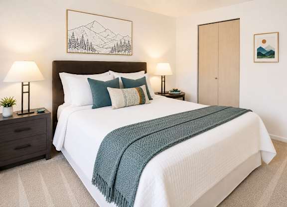 Primary Bedroom at Vista Ridge Apartments, Issaquah, Washington