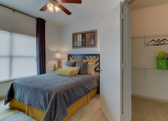 Volar Apartments Model Bedroom with Attached Walk-In Closet