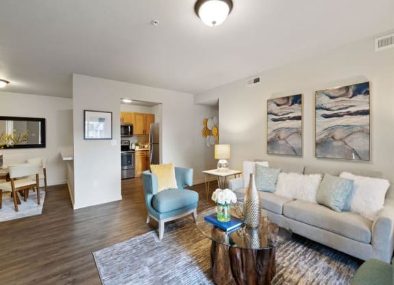  Living Room with View into Kitchen and Dining Room  at The Crossings at Chapel Hill, Pasco, WA, 99301