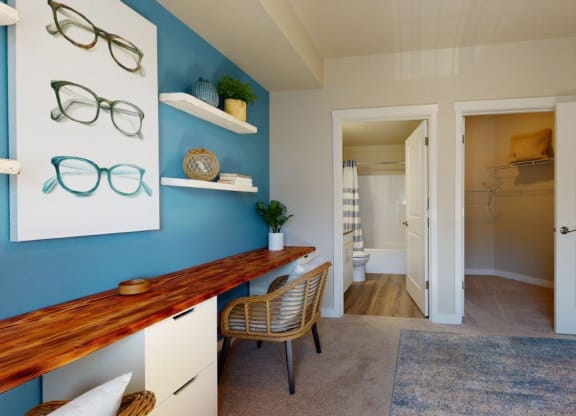 West End District Model Home Office with Attached Bathroom
