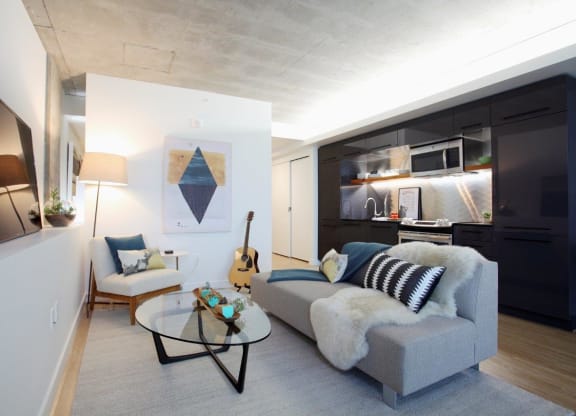 Yard Apartments Model Living Room