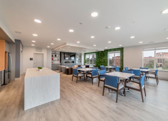 Zen Apartments Clubhouse Lounge with Kitchen