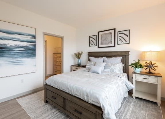 Zen Apartments Bedroom with Attached Walk-In Closet