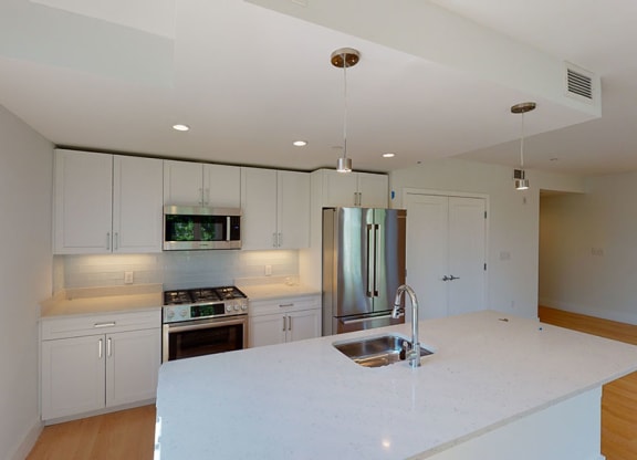 Bright Kitchen with Modern Appliances at Saint James Place in Cambridge, Massachusetts, 02140