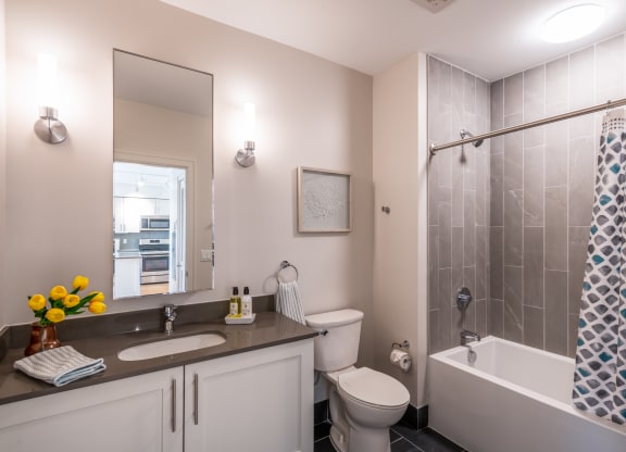 Luxurious Bathroom at Park77 Apartments, Cambridge, MA, 02138