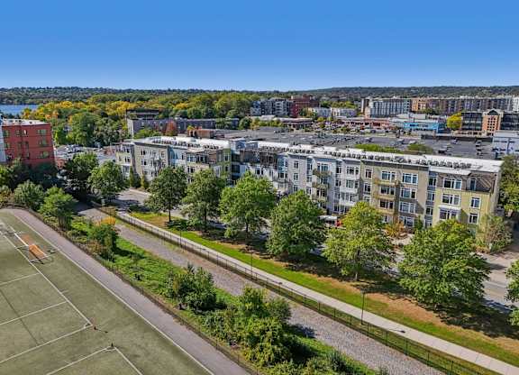 Aerial view of the property at Park77 Apartments, Cambridge, MA