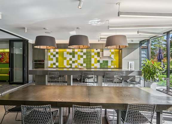 Wooden Dining table at Park77 Apartments, Cambridge, MA, 02138
