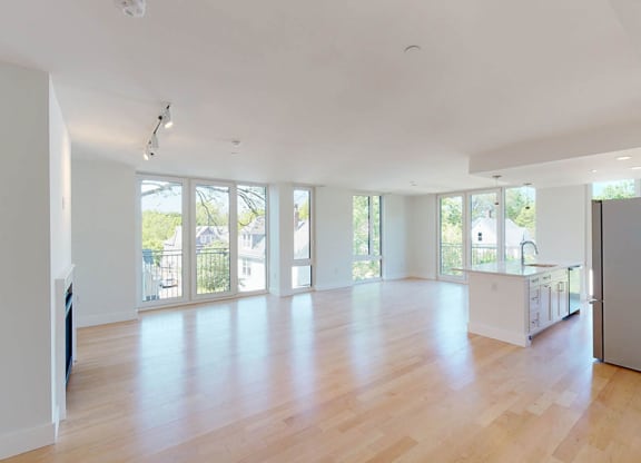 Open Kitchen and Dining Room at Saint James Place, Cambridge, MA 02140
