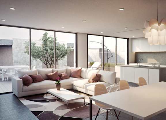 Open concept living room and kitchen