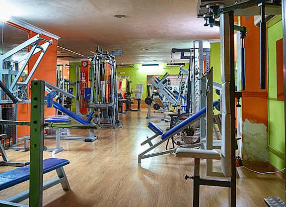 colorful fitness studio