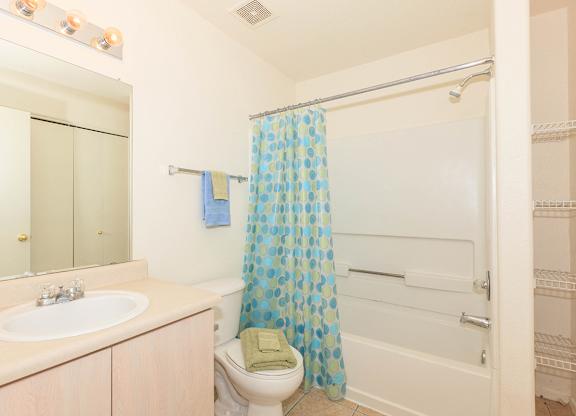 Bathroom With Bathtub at San Miguel Apartments, Mesa