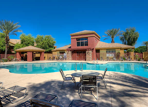 Pool side patio at San Lucas Apartments, Tolleson, 85353
