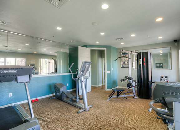 Gym at San Angelin Apartments, Mesa, Arizona