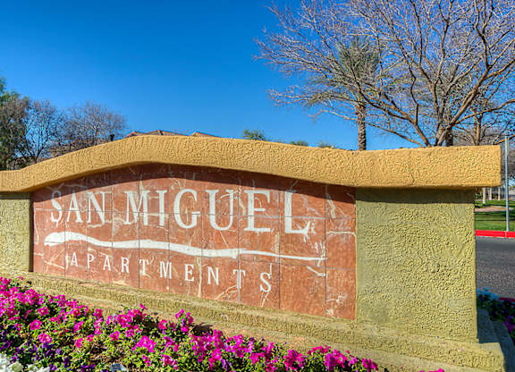 Property Sign at San Miguel Apartments, Mesa, AZ