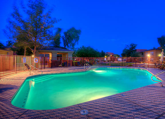 Night Pool View at San Bellino Apartments, Glendale, AZ