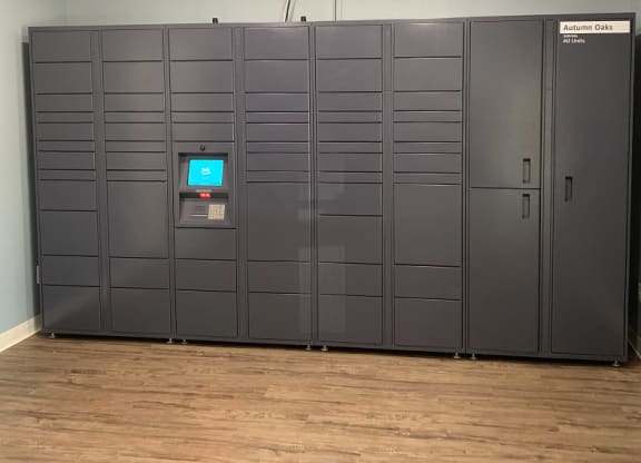Package Room with 24-Hour Hub Package Locker at Autumn Oaks Apartments, Roseville, California