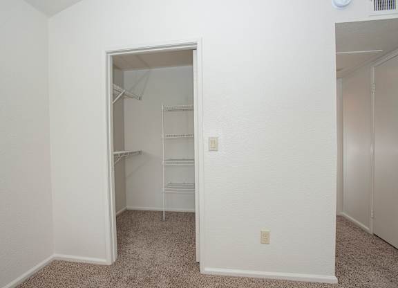 Vacant studio large closet with built ins at Autumn Oaks Apartments, Roseville, CA