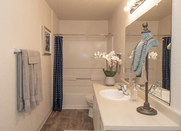 Phase 2 Model Primary Bathroom at Autumn Oaks Apartments, Roseville, 95678