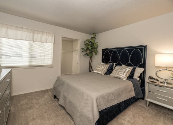 Phase 2 Model Primary Bedroom at Autumn Oaks Apartments, Roseville, California