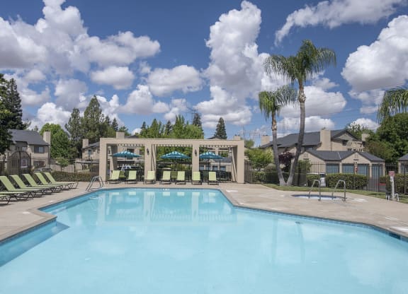 Swimming Pool Long Shot at Autumn Oaks Apartments, California