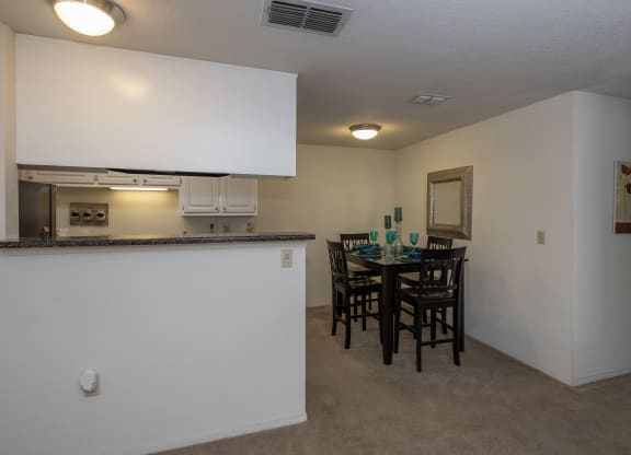 model kitchen bar view at Bishop's Court Apartments, California, 95670