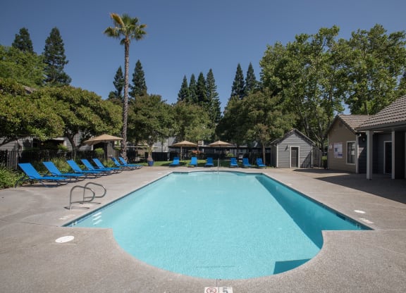  swimming pool deck at Bishop's Court Apartments, CA 95670