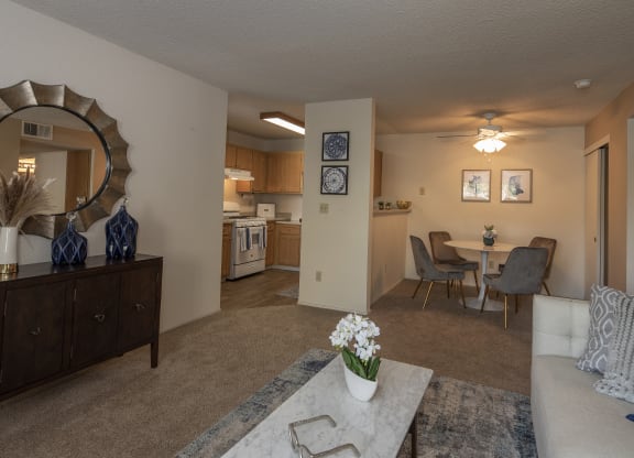 Canterbury Downs model living spaces kitchen dining room and living room, Roseville, CA, 95678