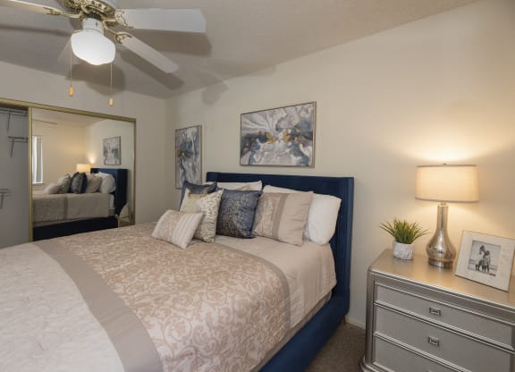 Canterbury Downs model primary bedroom and closet, Roseville, CA, 95678