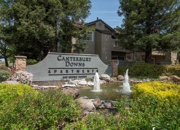 Canterbury Downs monument fountain, Roseville, CA, 95678