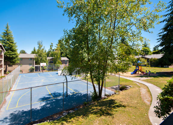 Outdoor Basketball Court Exterior at Chambers Creek Estates, Washington, 98467