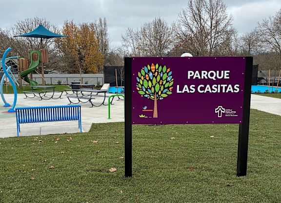 City of Tualatin's Parque Las Casitas Sign