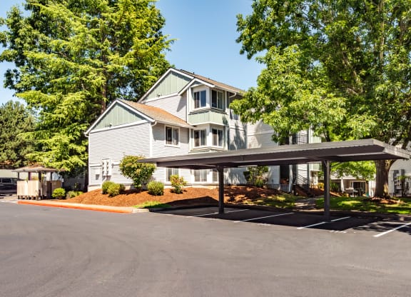 building exteriors and carports  at Clackamas Trails Apartments, OR 97222