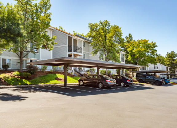 carports and parking lot  at Clackamas Trails Apartments, OR 97222