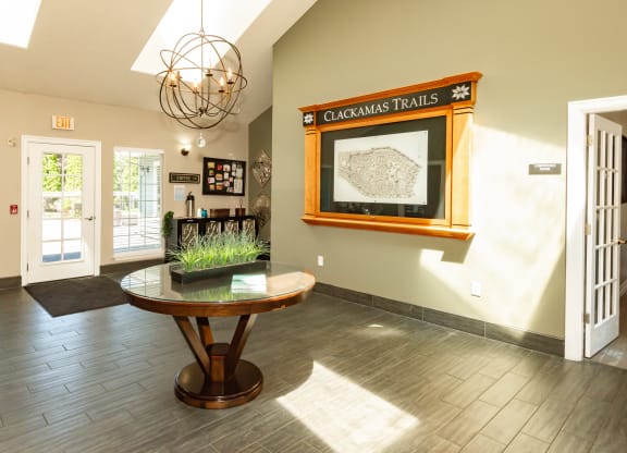 clubhouse foyer entry side view  at Clackamas Trails Apartments, OR 97222