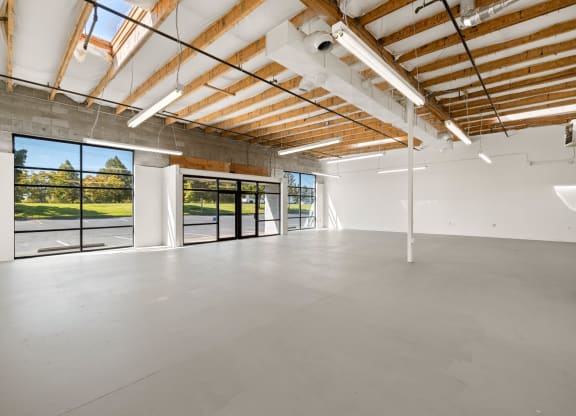 Cornelius Pass Business Park vacant interior space and entry windows