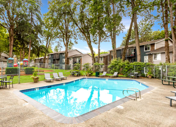 Cornell Woods seasonal swimming pool and playground, Portland, OR, 97229