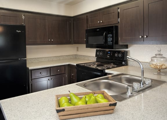 Upgraded Model Kitchen at Delta Pointe Apartments, Sacramento, California 95833