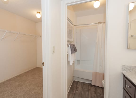 Master Walk In Closet & Bathroom at Delta Pointe Apartments, Sacramento
