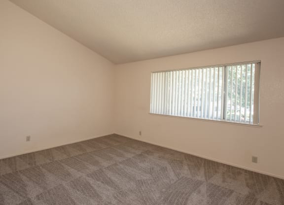 vacant primary bedroom at Delta Pointe Apartments, California