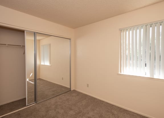 vacant second bedroom at Delta Pointe Apartments, California