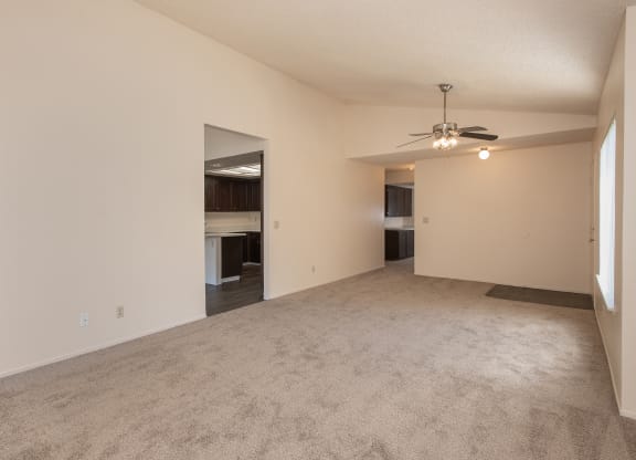 vacant living room at Delta Pointe Apartments, Sacramento, California 95833