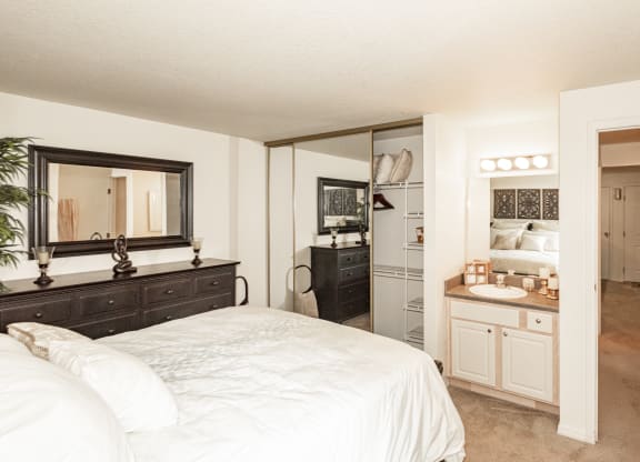 Kings Court 97006 model primary bedroom vanity and closet
